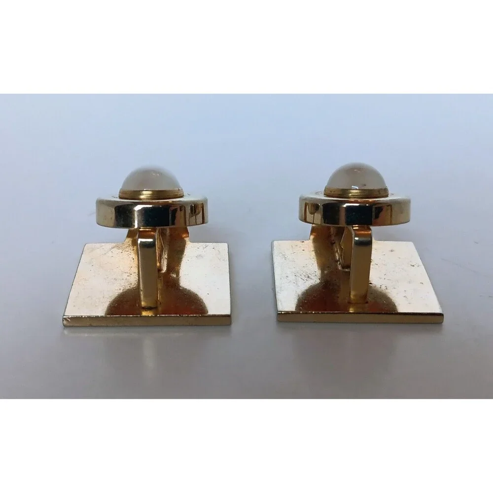 Vintage Solvar Goldtone & Black Enamel Duck Cufflinks for Non-French Cuff Shirt